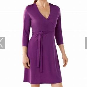Smartwool Maybell 3/4 sleeve purple dress surprise top merino wool